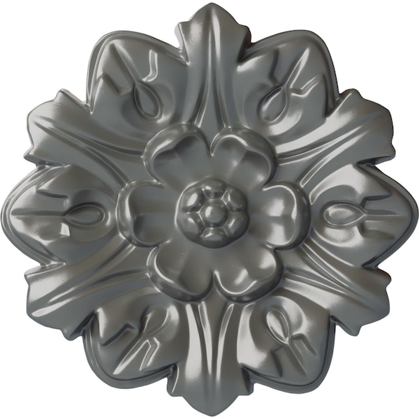 Ekena Millwork Emery Leaf Ceiling Medallion, Hand-Painted Silver, 7 5/8"OD x 1"P CM07EMSLS - main